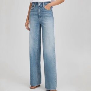 NEW PAIGE Sasha high waisted wide leg blue jeans